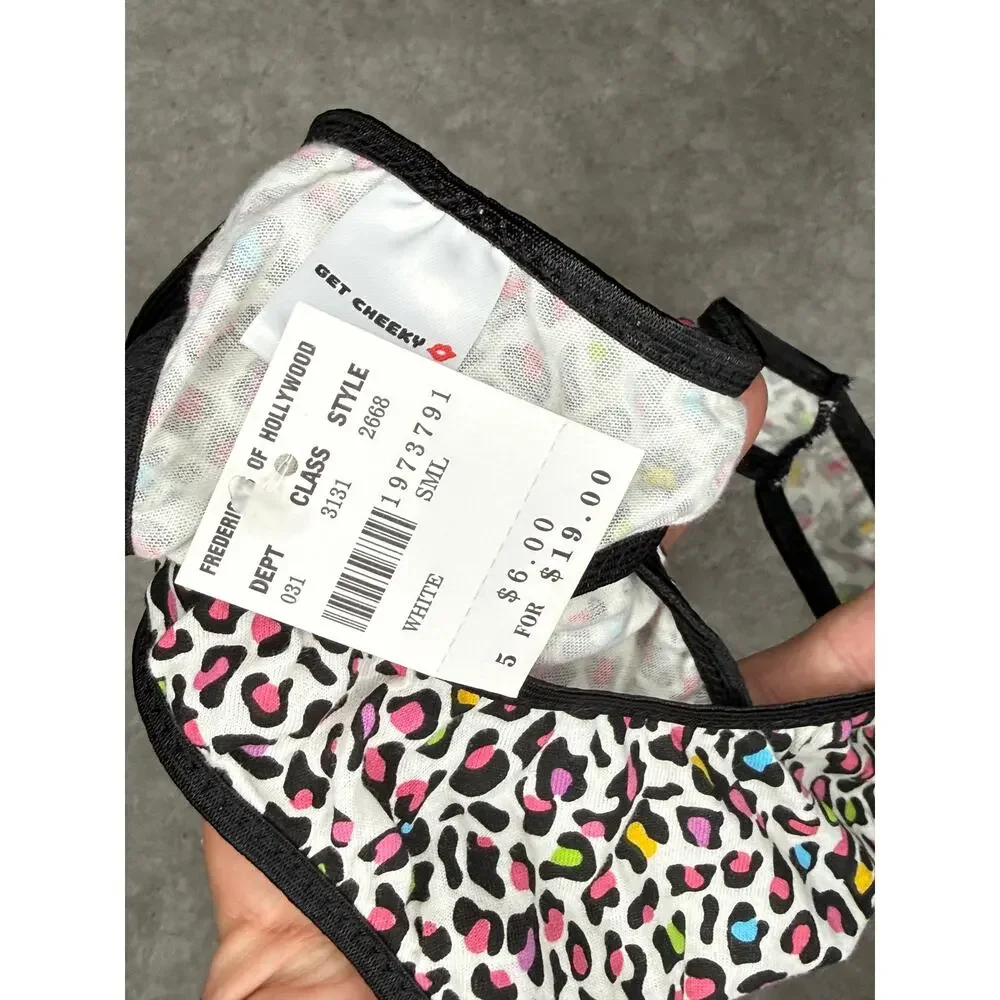 NWT Frederick's of Hollywood Get Cheeky Leopard Thong Panty Size S